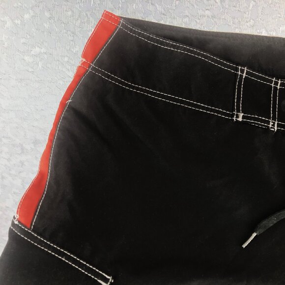 Billabong Men’s Black Boardshorts with Side Stripes of Red, White & Gray Size 38 - Picture 3 of 16